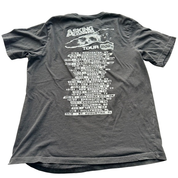 Asking Alexandria T-Shirt Black XL 2021 Tour Metalcore Emo Double-Sided - Picture 2 of 3